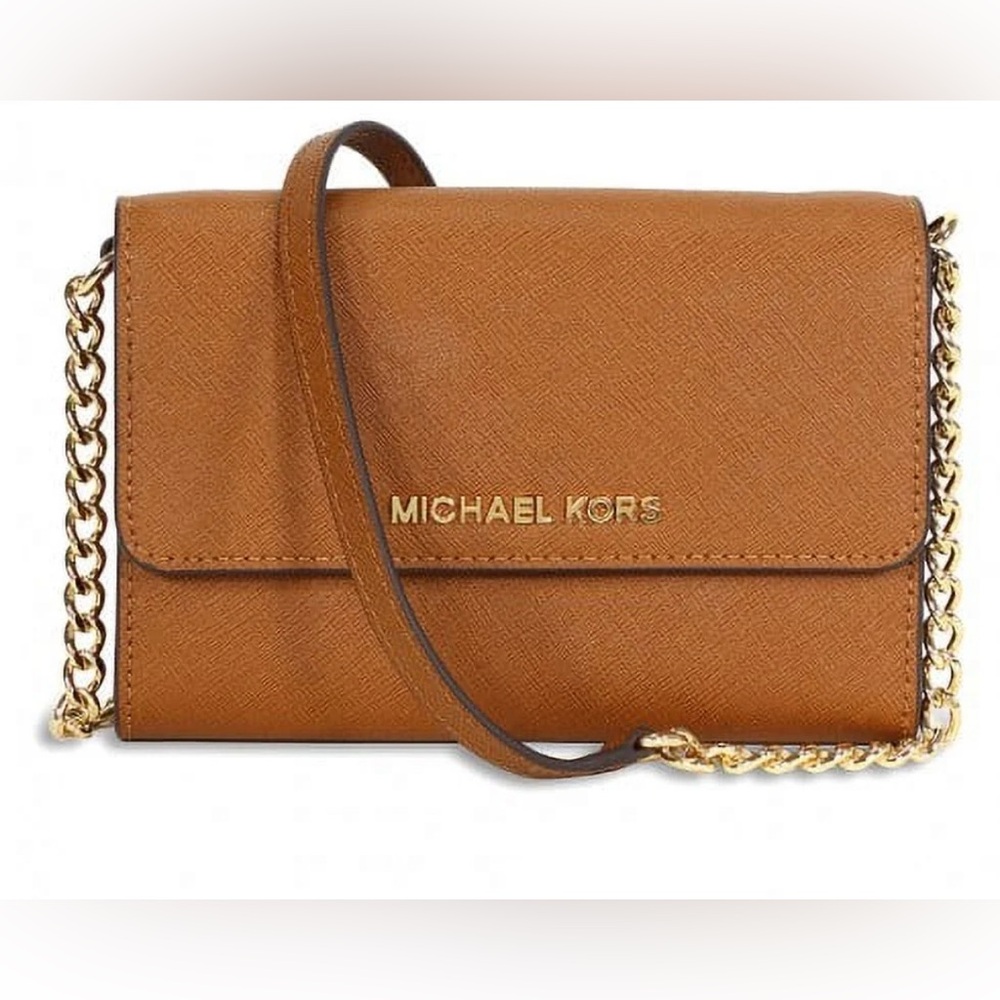 Michael Kors Jet Set Travel Large Phone Leather Crossbody Purse